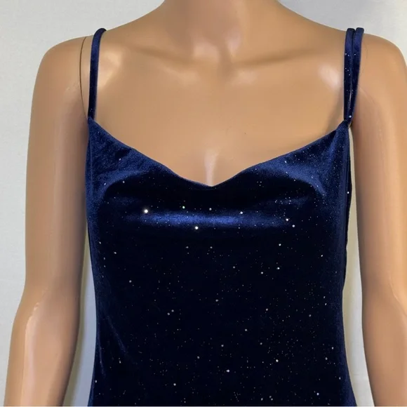 Lulu’s Starry Night Blue Velvet Dress Size Small NWT - Picture 4 of 10